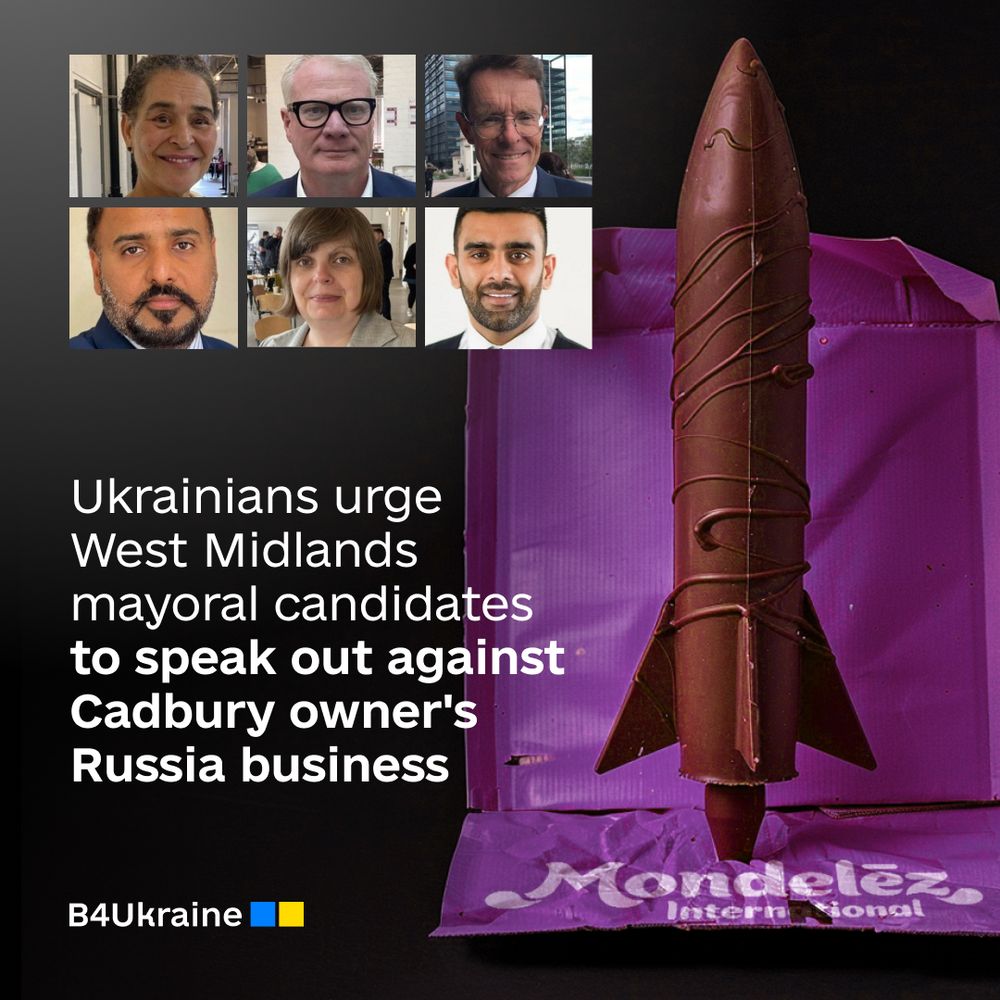 Ukrainians urge West Midlands mayoral candidates to speak out against Cadbury's owner's Russia business