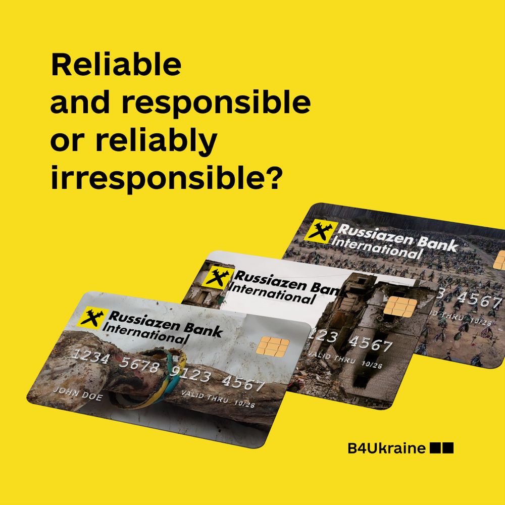 B4Ukraine calls on Raiffeisen Bank to make an immediate commitment to close down its business in Russia