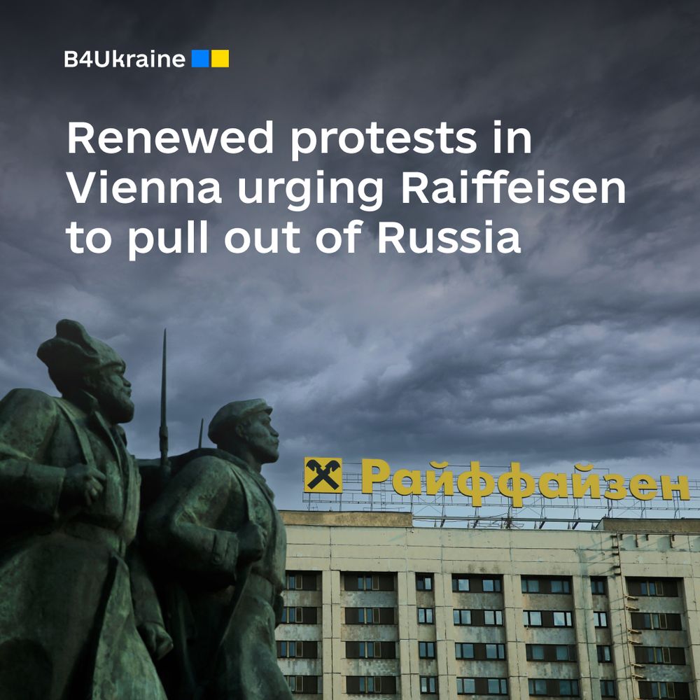 Renewed protests in Vienna urging Raiffeisen Bank International to pull out of Russia