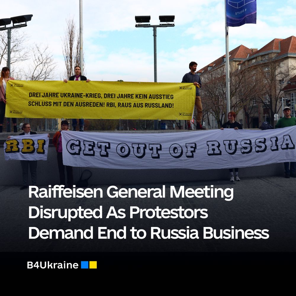 Raiffeisen Annual General Meeting interrupted as protestors demand an end to Russia business