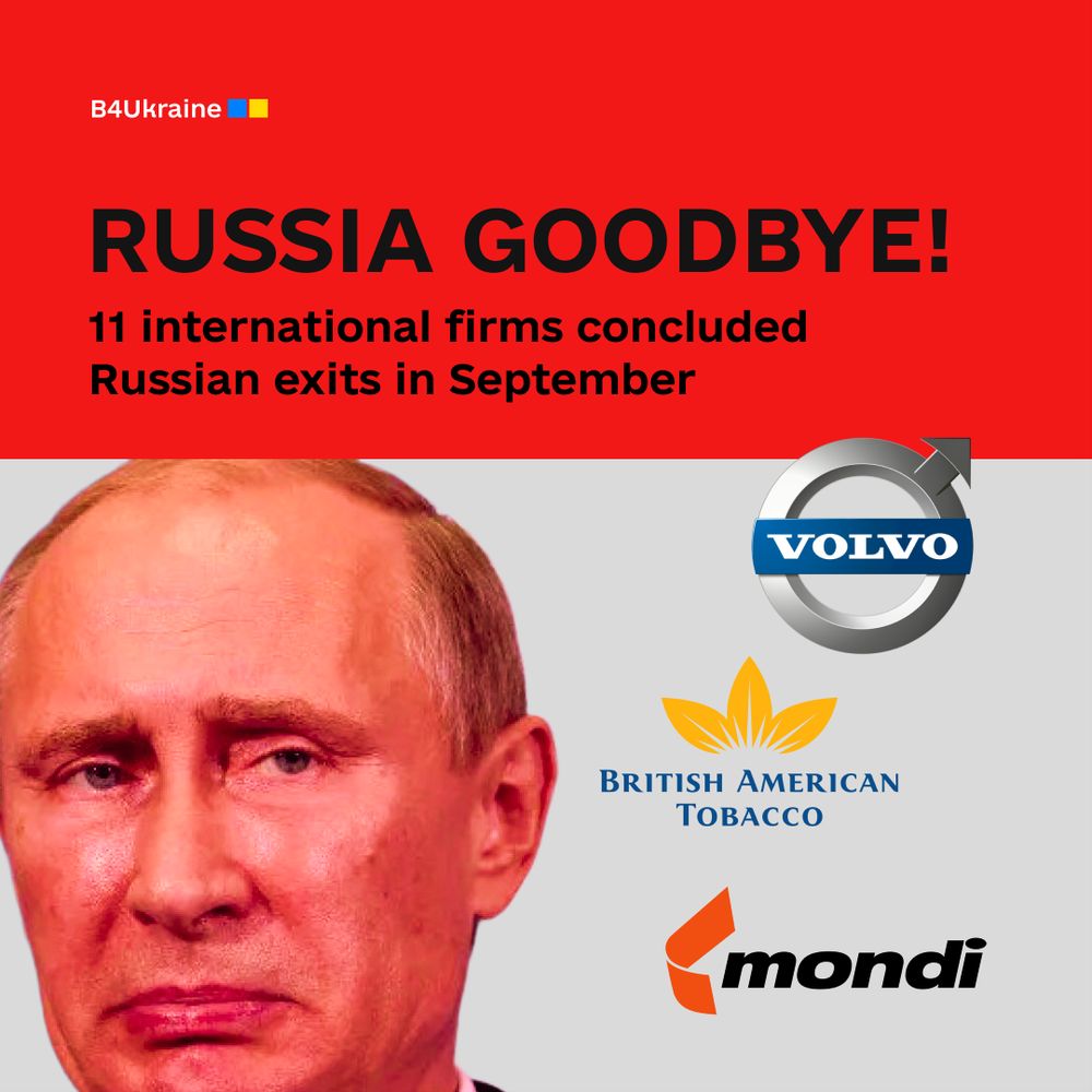 Volvo, Mondi, and British American Tobacco among 11 foreign firms concluding Russian exits in September