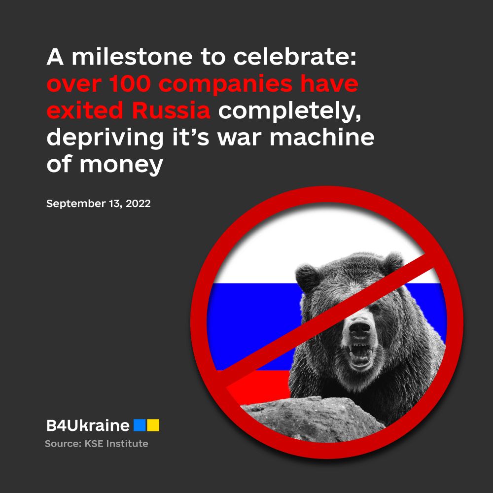 105 established cases of complete corporate withdrawal from Russia. The beginning of the long way